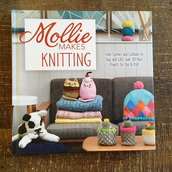 Mollie Makes Knitting Hardcover Knit Pattern Book Scaves Gifts Cushions Toys - Picture 1 of 10
